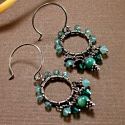 Earrings - Chandelier Wrap - Apatite, Shell and Crystal
