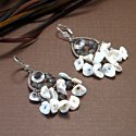 Midnight Cascades - Quartz, Labradorite and Keishe Pearl Earrings